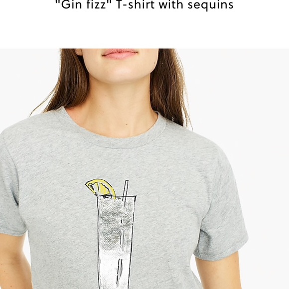 NWOT J. Crew "Gin fizz" T-shirt with sequins - Picture 3 of 6